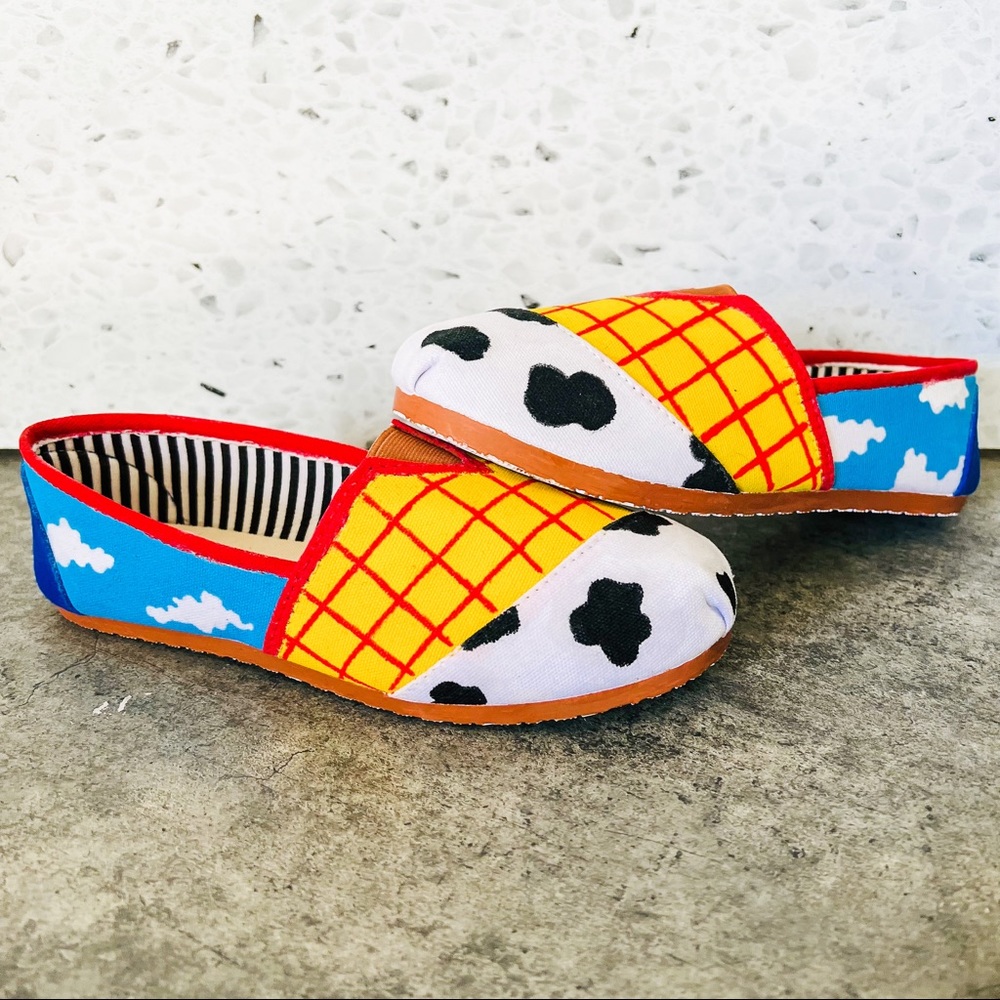 Kid's Custom Toy Story Woody Inspired Slip On Canvas Shoes Sneakers - Picture 1 of 8